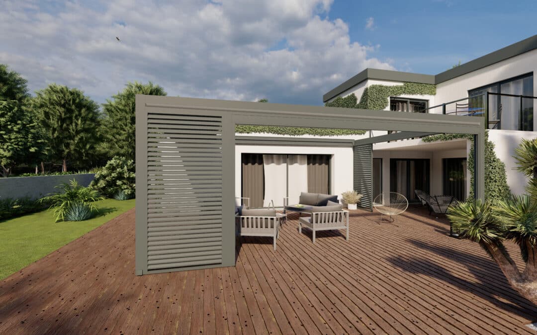 Pergola à toile rétractable à Riedisheim : aménagement terrasse Alsace
