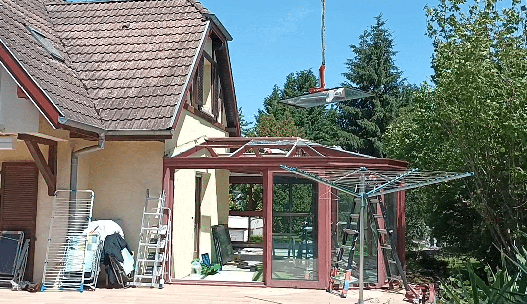 verral démontage grue véranda Illtal Alsace Verral démontage véranda avec grue à Illtal Alsace